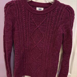 Old Navy XS Crew Neck & Thick Maroon Sweater-Gently Worn-Like New